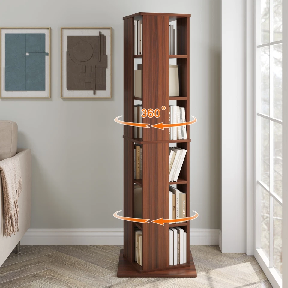 Organizador de estantería giratoria de esquina de 6 niveles torre de estantería giratoria de 360° Foto 3 de 4