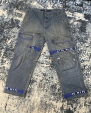 Vintage Marithe Francois Girbaud Men  s 42 Baggy Y2K Shuttle Strap Cargo Jeans