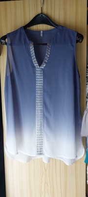 Bluse Chiffontop Gr. 44 von Laura Torelli Collection