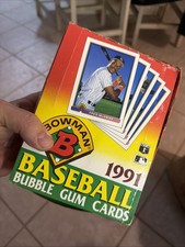 Vtg 1991 Bowman Baseball Wax Box 36 Sealed Packs Chipper Jones Musina Thome RC