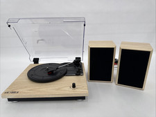 Victrola Wooden Music Records Turntable. 1609 With Speakers Untested