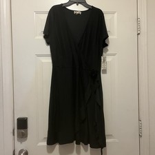 NWT Derek Heart Stretch Size XL Little Black Dress Rose waist SOFT ruffle