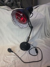 BURAQHD Infrared Heat Lamp Adjustable Desk Stand Red Bulb 150W E27