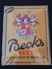 BLECHSCHILD  - METALLSCHILD   BECKS BEER   15 x 20 cm