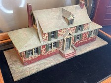 RARE Vintage FOLK ART Hand Made Wood Rustic Miniature Scale Sample Model Home