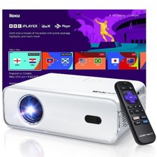 Sharp TX-LJ222K Full HD Wi-Fi Bluetooth HDMI Roku TV Smart Projector - White B+
