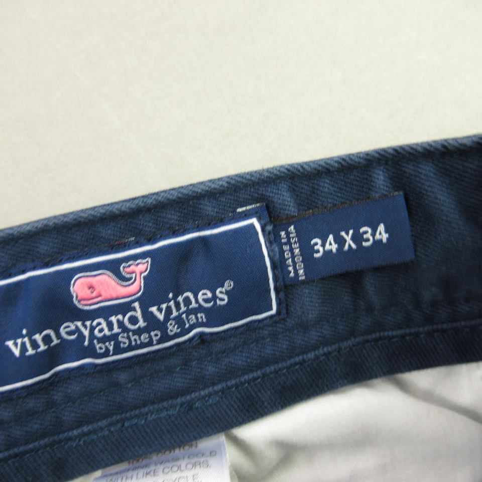 Pantalones Vineyard Vines Para Hombre 34X34 Bolsillos Chinos Calce Recto Estándar Azul Marino Foto 3 de 4