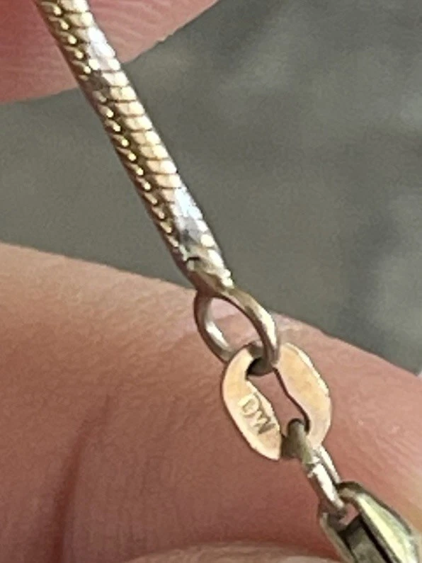 Goldkette Halskette, 333, 8 Karat, Schlangenkette, Bicolor, 45 cm, 7 g - Bild 4 von 4