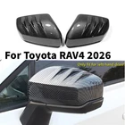 Carbon Fiber Look Rearview Door Side Wing Mirror Cover Trim For Toyota RAV4 2026