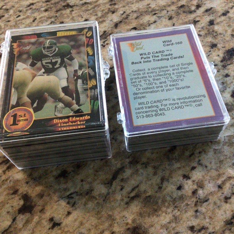 1991 Wild Card Football Complete Set 1  -  160 Nm