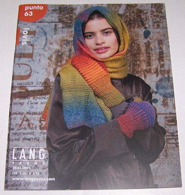 Lang Yarns PUNTO #63 Knitting Pattern Book with 12 Designs for Women 39'' - 48''