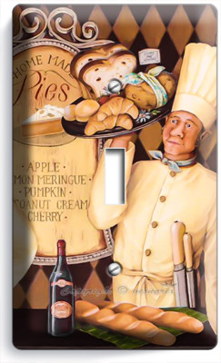 FRENCH PASTRY CHEFS BREAD BAKERY 1 GANG LIGHT SWITCH WALL PLATE KITCHEN HD DECOR