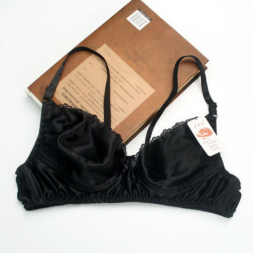 Womens 100% Silk Wirefree Thin Bra Sleep Underwear Bikini 34C 36C 38C 40C 44C 42 - Picture 24 of 24