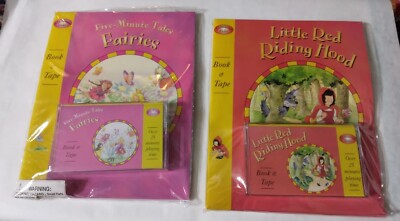 4 TREASURED TALES Book Tape FARIES Goldilocks LITTLE RED RIDING HOOD Jack & Bean