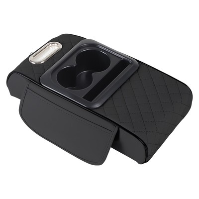 Car Center Console Armrest Box Pad Elbow Support Cushion Mat With 2 Cup Holder