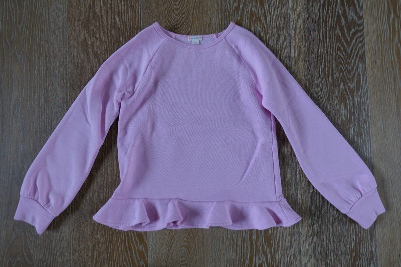 Crewcuts Jcrew Girls Orchid Pink Peplum Sweatshirt Size 12 EUC