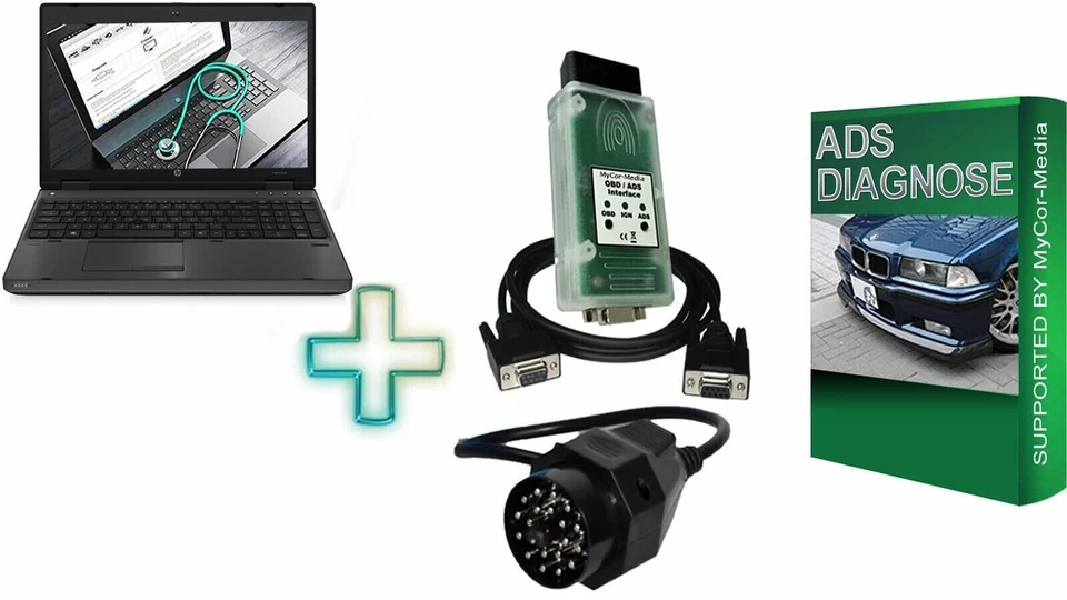 ADS Komplett Diagnose Computer mit Interface für BMW E31 E32 E34 E36 E38 E39 E46