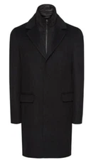 Reiss Mens Coal  Winter Overcoat Black Small  RRP$645
