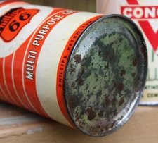 FULL ~ early 1950's era PHILLIPS 66 1 lb. GREASE Old Tin Oil Can