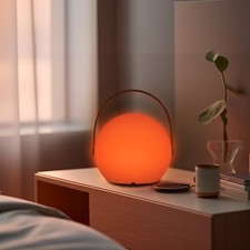 LED Table Lamp - Dimmable Sphere with Remote Control, USB Powered