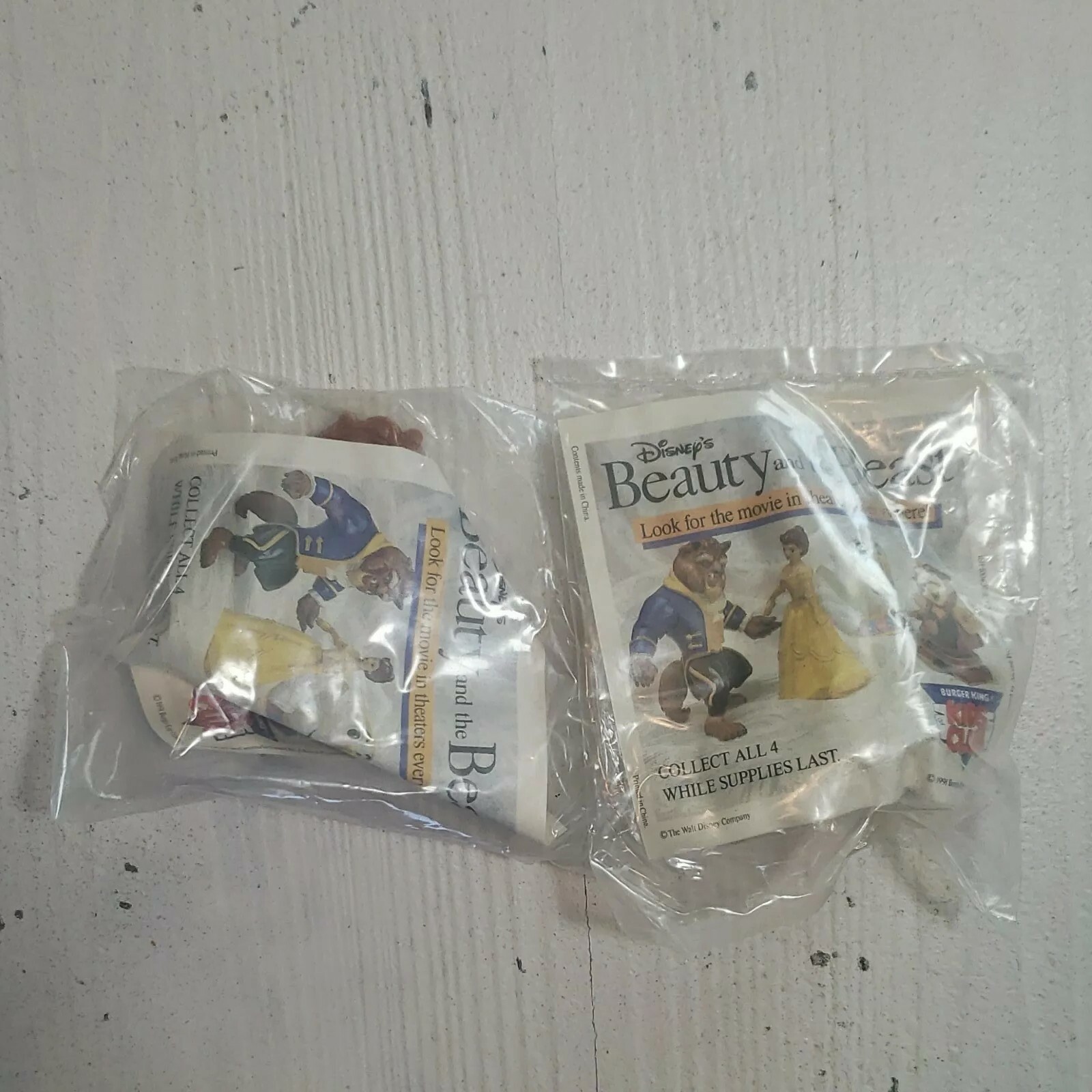Vintage Burger King "Beauty and the Beast" Toy Figures New in package