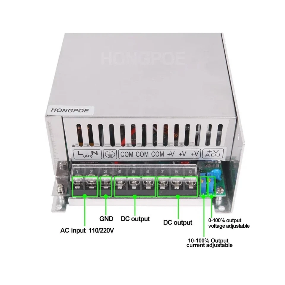 Fuente de alimentación conmutada ajustable 1000W 0-150V AC-DC SMPS industrial 110/220V Foto 2 de 4