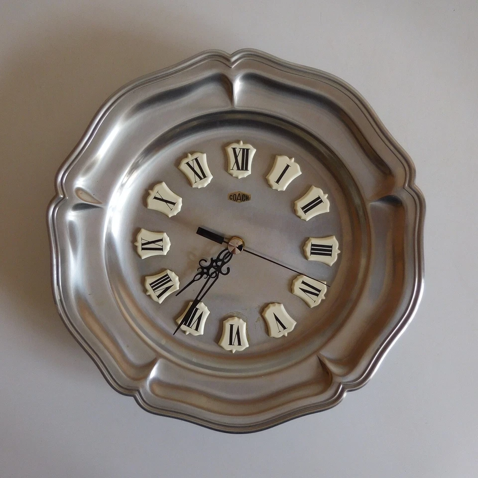 Pendule horloge ronde murale aiguille électrique COACH métal design France N4690 - Photo 1/4