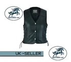 Ladies Real Leather Laced Up Motorcycle Biker Waistcoat Womens Gillette Vest