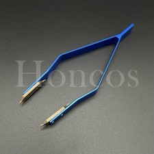 Stainless Steel V Type Watch Spring Bar Tweezers Remover for Watch Repair Blue