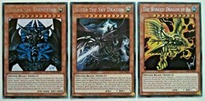 EGYPTIAN GOD 3 CARD SET * SLIFER, RA, OBELISK MINT PRISMATIC SECRET RARE YUGIOH!