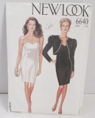 VINTAGE Simplicity NEW LOOK #6640 Dress & Bolero Sz 6, 10, 12, 14, 16 - UNCUT