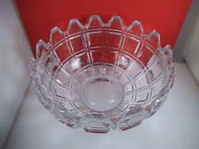 Hermoso Toalla Plomo Cristal Cuenco Vidrio Transparente Patrón Gofre Centro de Mesa Ensalada