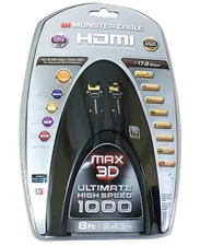 Monster Cable 1000 HDX Ultimate High Speed HDMI Cable 8 Ft - 17.8 Gbps - 4K