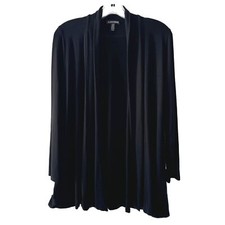 Eileen Fisher Women's Black Open Front Cardigan Made In USA, Size M