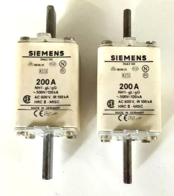 3 Pcs lot 3NA3140 Siemens NH1-GL/GG FUSE,200A,500V,3NA3-140.