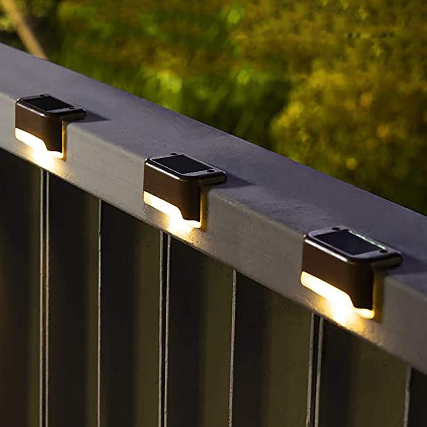 8 pack New Solar Deck Lights Outdoor Waterproof LED Steps Lamps for Stairs Fence