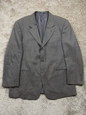 Vintage VALENTINO UOMO Italy Houndstooth Wool Blazer Jacket Sport Coat Men  s 44R