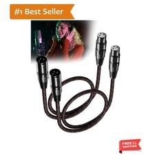 XLR Microphone Cable Braided Balanced Shielded Short XLR Cables 2ft feet 2 Pa...