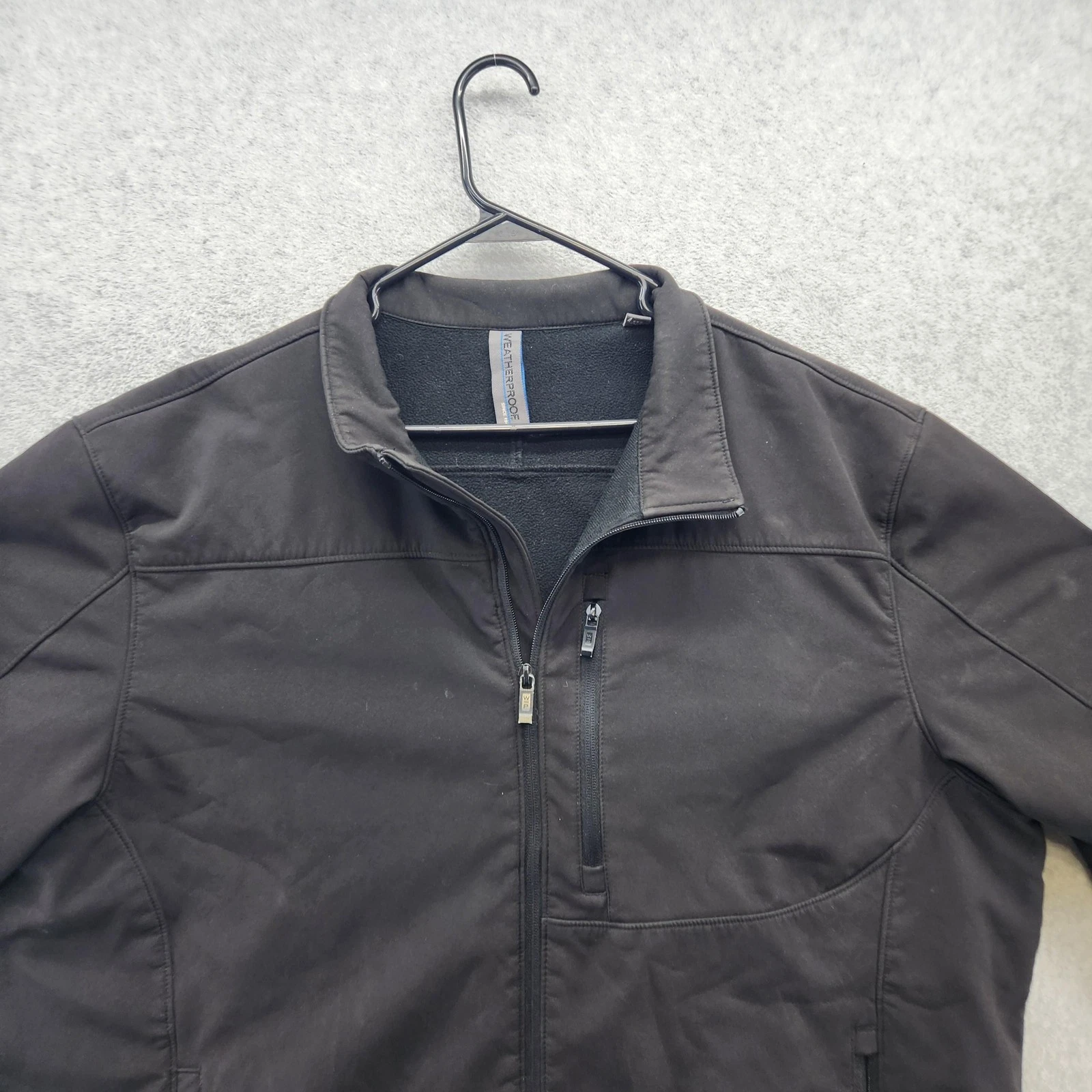 Weatherproof Jacket Mens 2XL Black Softshell Fleece Lined Zip Pockets Casual image 2