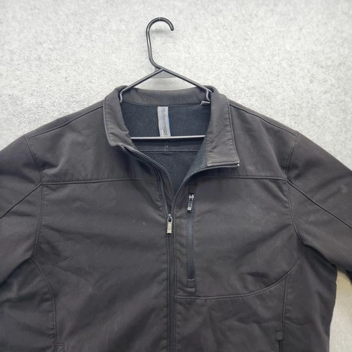 Weatherproof Jacket Mens 2XL Black Softshell Fleece Lined Zip Pockets Casual image 2