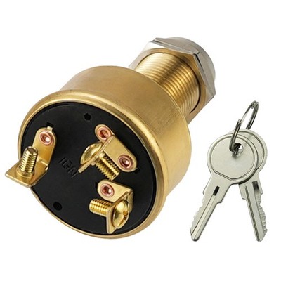 Boat Ignition Switch with Keys 3 Terminals 3 Position Off-On-Start 12Volt 15A...