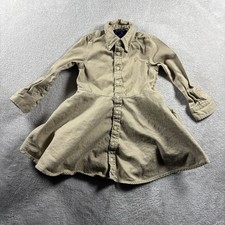 Polo Ralph Lauren Girls 3 Beige Shirt Dress Khaki Twill Long Sleeve Preppy 2B