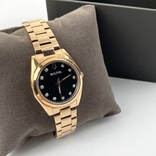 Bulova Surveyor 97P156 Womens Quartz Watch Grey Dial Rose Gold Diamond Stainless - Image 5