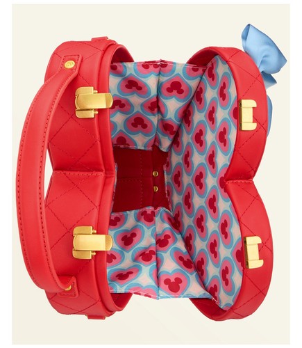 Disney Loungefly Mickey Mouse & Minnie Mouse Heart Shaped Crossbody Handbag NWT - Picture 3 of 6