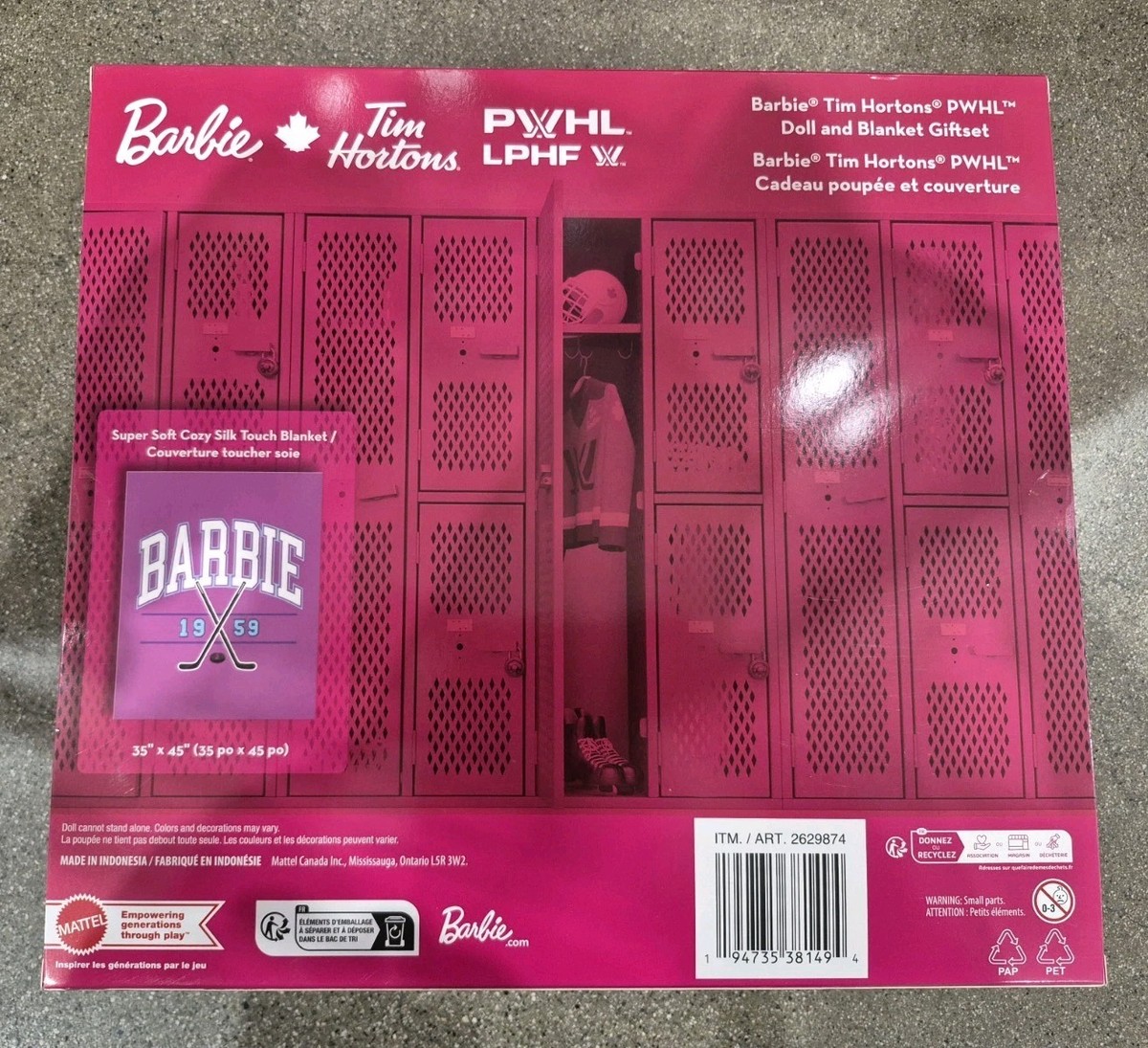 Barbie Tim Hortons Mattel 2025 PWHL Hockey Player Doll And Blanket