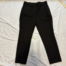Banana Republic Black Dress Pants Straight Leg Zip Hook Closure Flat Front Women