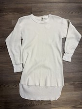 Vintage Hanes Green Tag Waffle Knit Thermal Shirt 70s Large White 1970s White