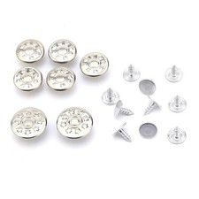 Jean Buttons 35 Sets Jeans Metal Tack Buttons Silver Color Star Pattern