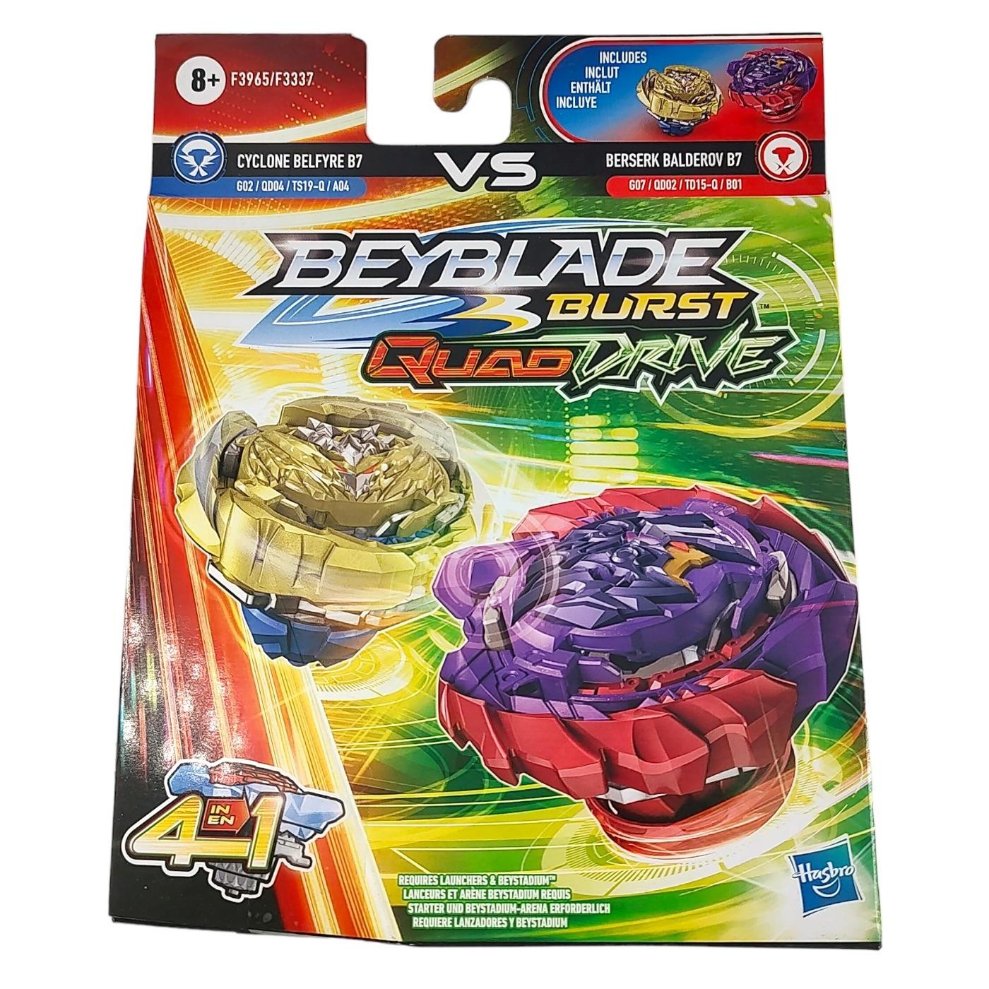 Beyblade F3965EU40 Burst Quad Drive Cyclone Belfyre B7 + Berserk Balderov B7 NEU