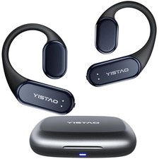 True Bone Conduction Headphones, Open Ear Earbuds with Ear Hooks, Up to 60 Ho...